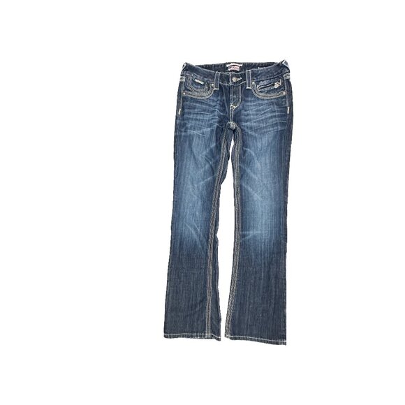 Rerock Express Barely Boot Women's size 6 Dark Wash Blue Denim Jeans - Picture 1 of 5